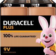 Bateri alkaline Duracell Plus 9V, paketim 4 copë