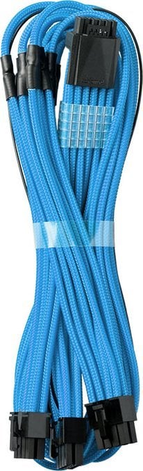 Kabllo PCIe CableMod RT Series Pro ModMesh 12VHPWR, 16 pin në 3x 8 pin, 600mm, blu e çelët