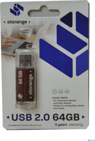 USB Storange STO30, 64GB, USB 2.0, e zezë