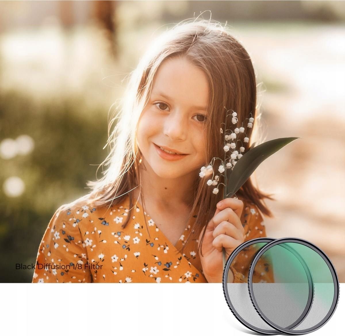 Set filtra diffusion K&amp;F Concept Black Mist, 1/4 dhe 1/8, 55mm, të zinj