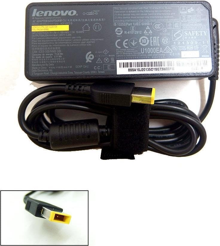 Adaptues karikues për laptop Lenovo 54Y8999, 65W, për ambiente të brendshme, i zi