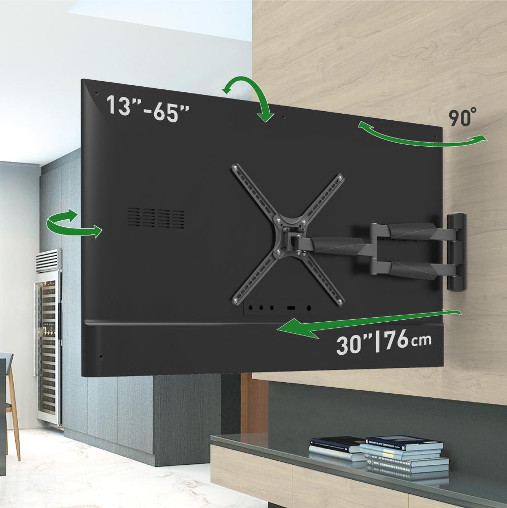 Kllapë murale për TV Barkan, 13" 65", krah 76cm, deri 36kg, e zezë