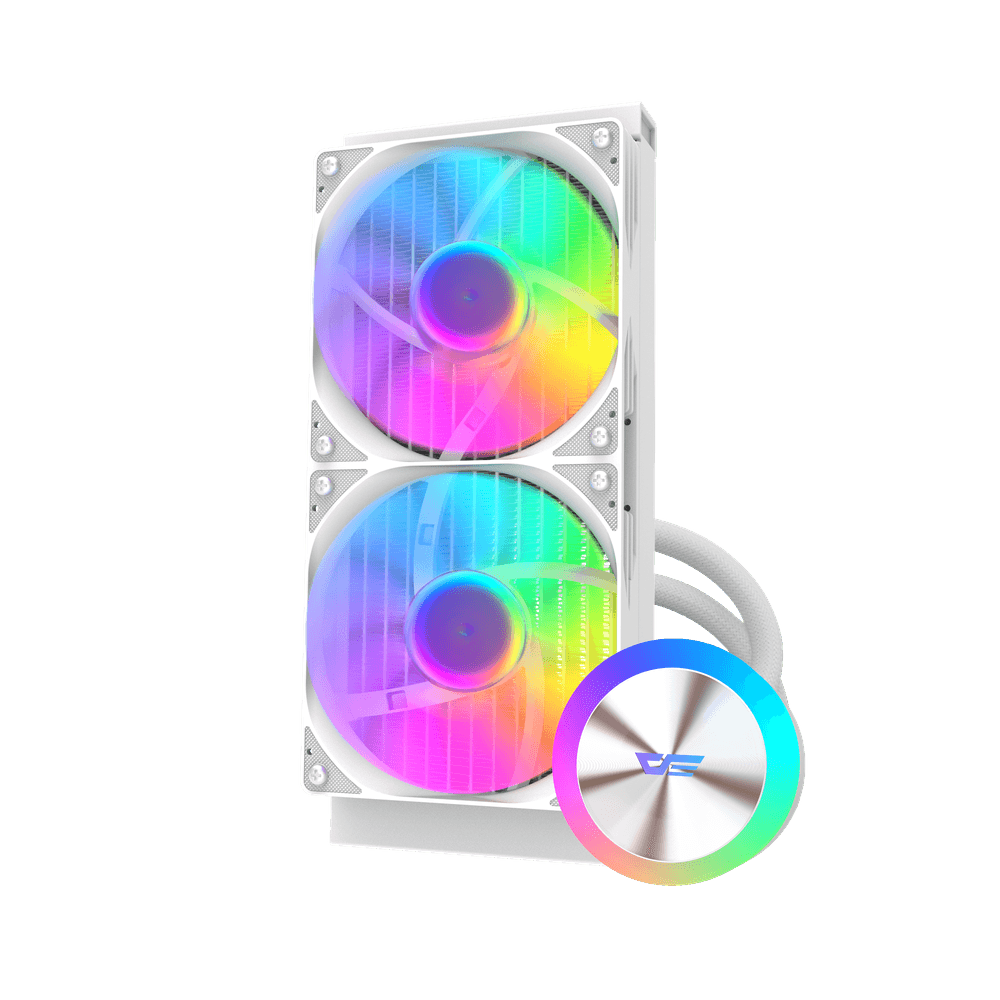 Ftohës Darkflash Liquid Cooler DG240 AIO, 240mm, i bardhë