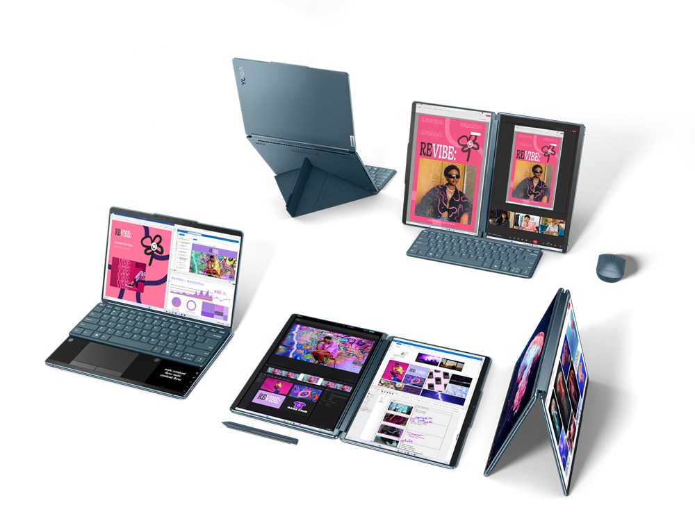 Laptop Lenovo Yoga Book 9 13IMU9, 13.3", Intel Core Ultra 7 155U, Hybrid (2-in-1), Touchscreen, 32 GB LPDDR5x-SDRAM, 512 GB SSD, Wi-Fi 6E (802.11ax) Windows 11 Home Teal + çantë krahu Lenovo B210 (GX40Q17225)