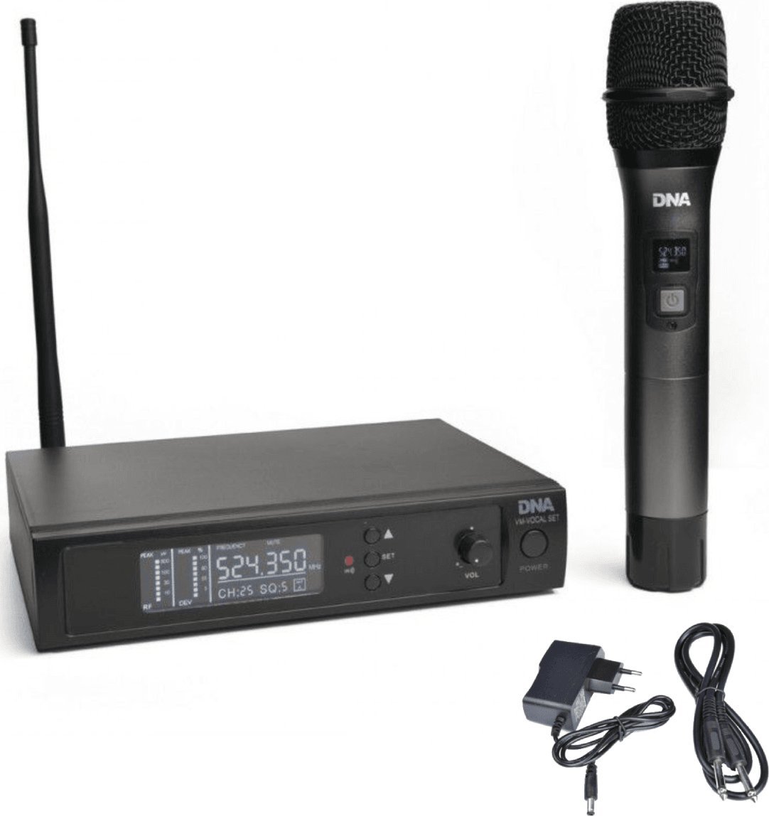 Set mikrofon karaoke wireless, mikrofon vokal me marrës, i zi