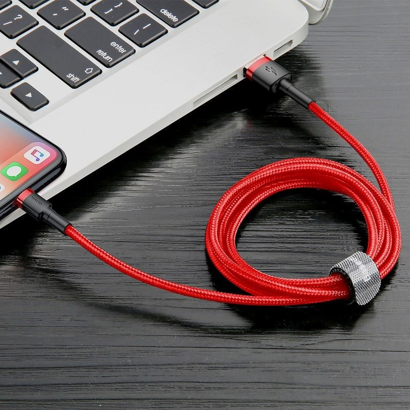 Kabllo USB Baseus Cafule USB A në Lightning, 1m, e kuqe