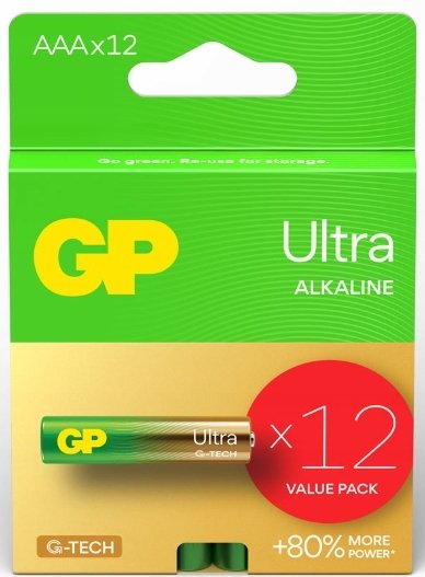 Bateri alkaline GP Ultra AAA, set 12 copë