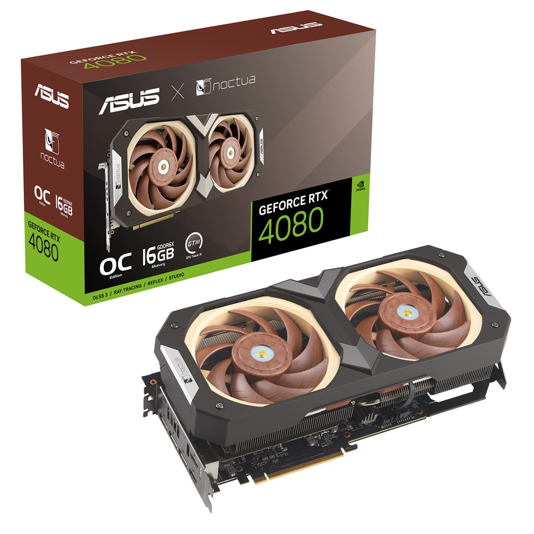 Kartë grafike ASUS NVIDIA GeForce RTX 4080, 16 GB GDDR6X, RTX4080-O16G-NOCTUA