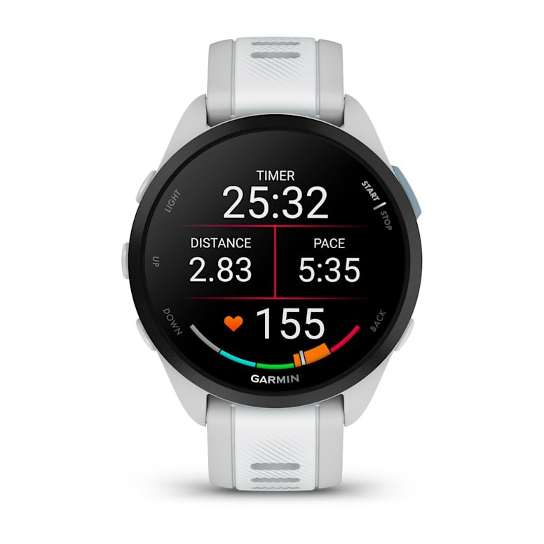 Ora sportive Garmin Forerunner 165 Music, 43mm, Mist Grey dhe Whitestone