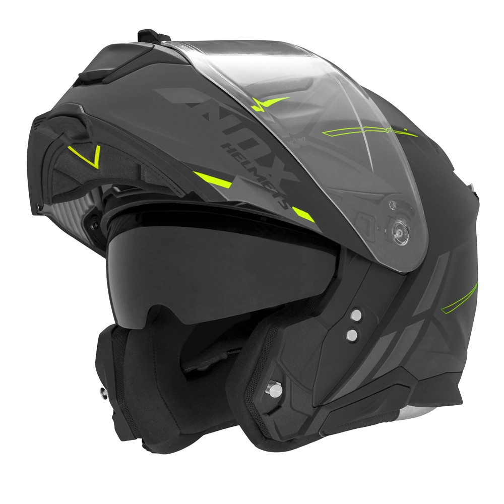 Helmetë modulare për motoçikletë Nox N967 Synchro, XS, e zezë