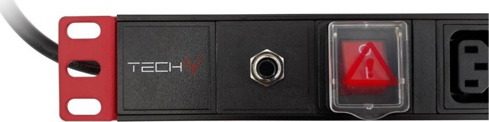 Rryp energjie rack Techly 1U, 8x C13, kabllo C14 2m, i zi
