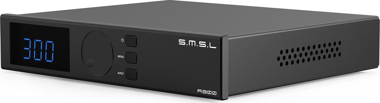 Përforcues audio SMSL A300, Bluetooth 5.0, dalje për subwoofer, i argjendtë