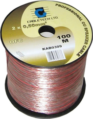 Кабел за звучници Cabletech OFC, 0.5mm, проѕирен