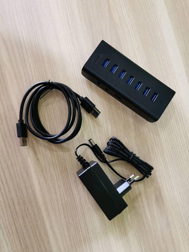 Qendër USB Aukey CB-H3, 7 Porte USB-A 3.0, e zezë