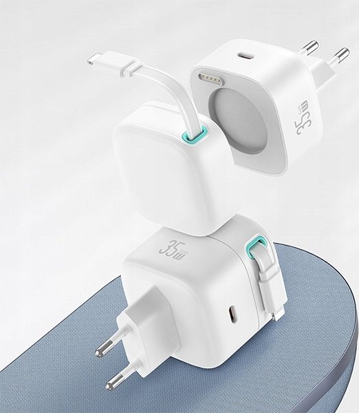 Karikues muri USAMS 1xUSB C, PD QC 35W, me kabllo Lightning, i zi