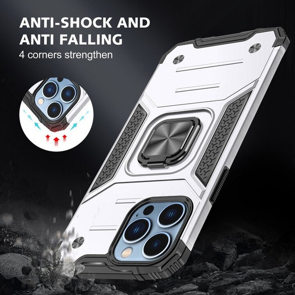 Mbrojtëse Lenuo Union Armor për iPhone 13 Pro, i argjendtë