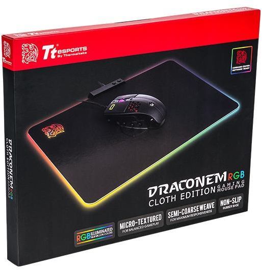 Mauspad Tt eSports Draconem RGB Cloth Edition, M, i zi
