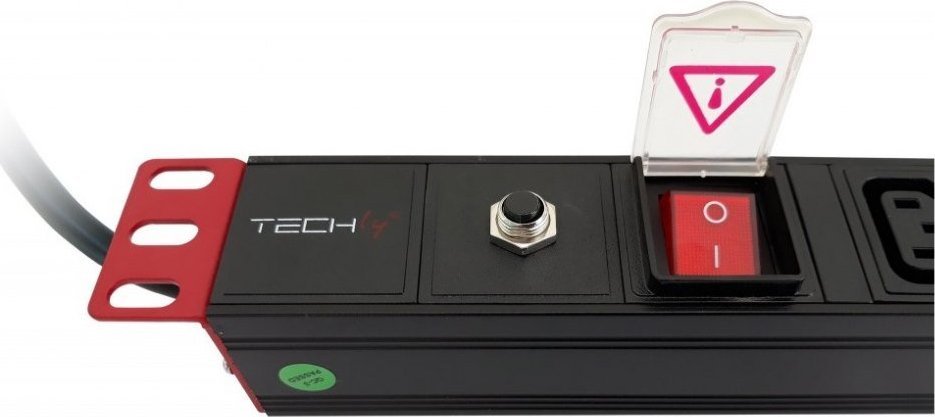 Rryp energjie rack Techly 1U, 8x C13, kabllo C14 2m, i zi