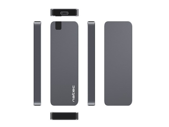 Kuti e jashtme SSD Natec RHINO, M.2 NVMe, USB-C 3.2 Gen 2, alumini