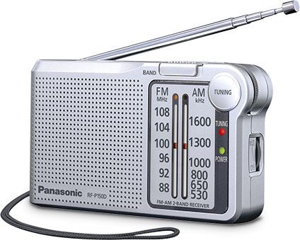 Radio Panasonic RF-P150D, AM/FM/MW, AUX, e bardhë