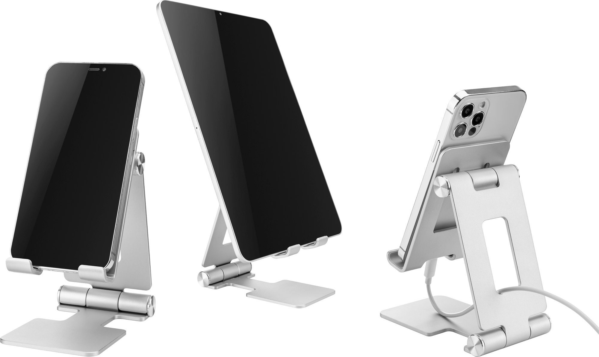 Mbajtëse tavoline InLine 55729, për telefon dhe tablet deri 10", alumini, gri