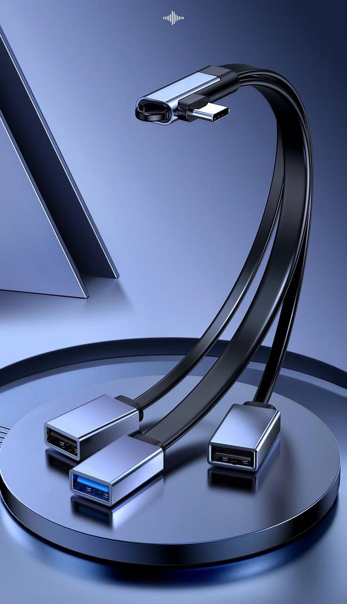 Kabllo ndarëse USB C MicroConnect, 2x USB 2.0, 1x USB 3.0, e zezë