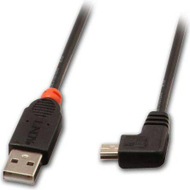 Kabllo Lindy USB-A - miniUSB, 2m, e zezë