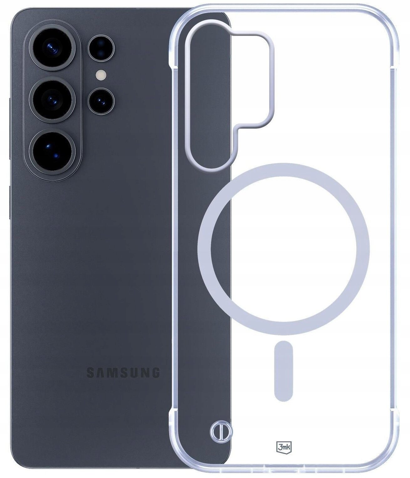 Futrollë 3mk Just20g MagCase Pro për Samsung Galaxy S26 Ultra, me MagCase, transparente me detaje të zeza