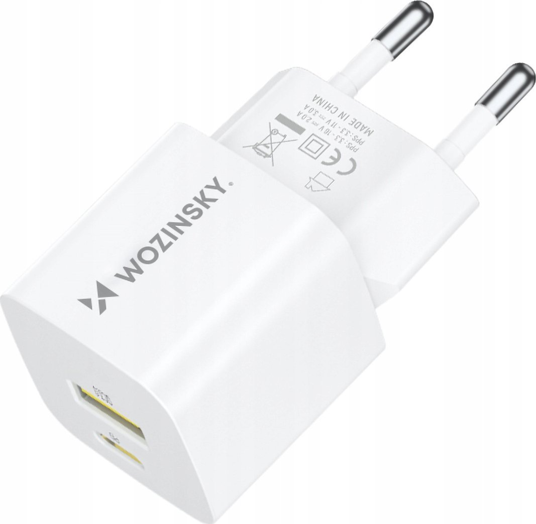 Karikues rrjeti Wozinsky WWCEAC, GaN 33W, USB A USB C, i bardhë