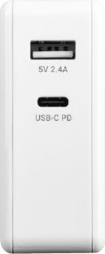 Karikues rryme Modecom MC-45CU, 2x USB, 3A, i bardhë
