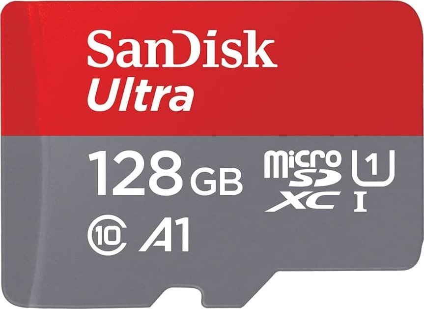 Kartë memorie SanDisk Ultra MicroSD, 128GB, Class 10, me adapter SD