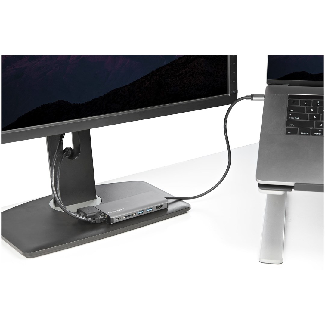 Përshtatës shumëportësh Startech, USB-C, HDMI/VGA, 100W, i hirtë