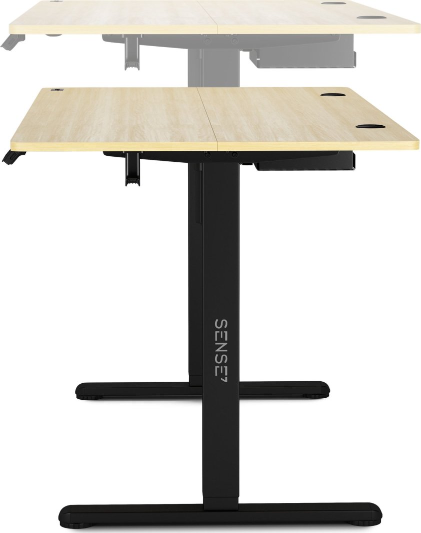 Tavolinë SENSE7 Nojo, 140cm x 70cm, e zezë/ druri e lehtë