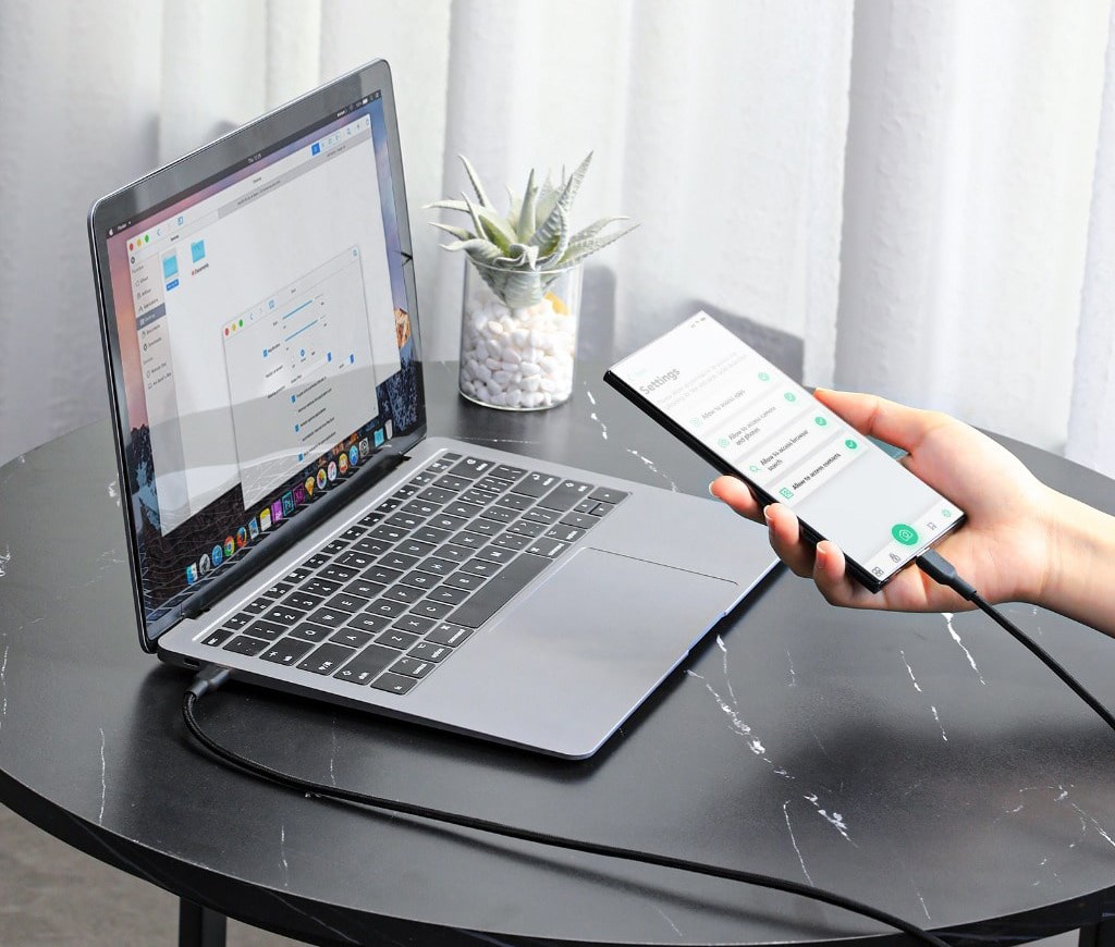 Kabllo Aukey, USB C / USB C, 1.8 m, e zezë