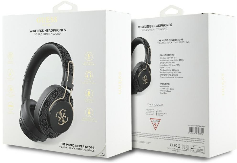 Kufje Bluetooth Guess GUBHS72P4FC4MK, on ear, ENC, të zeza