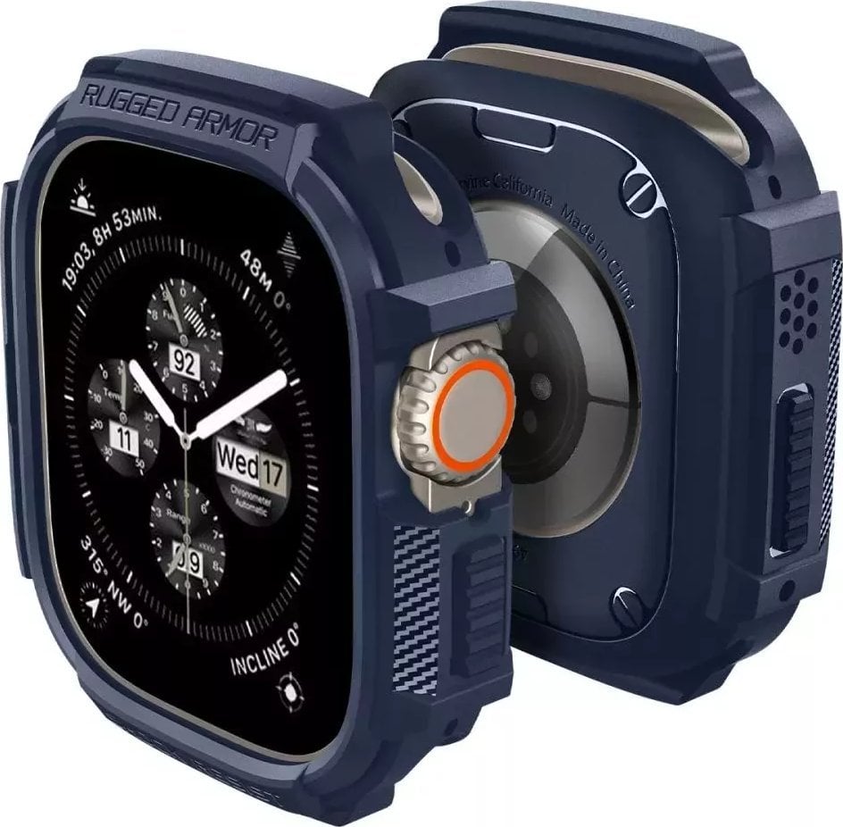 Mbulesë mbrojtëse Spigen Rugged Armor, për Apple Watch Ultra 2 1 49mm, TPU, blu e errët