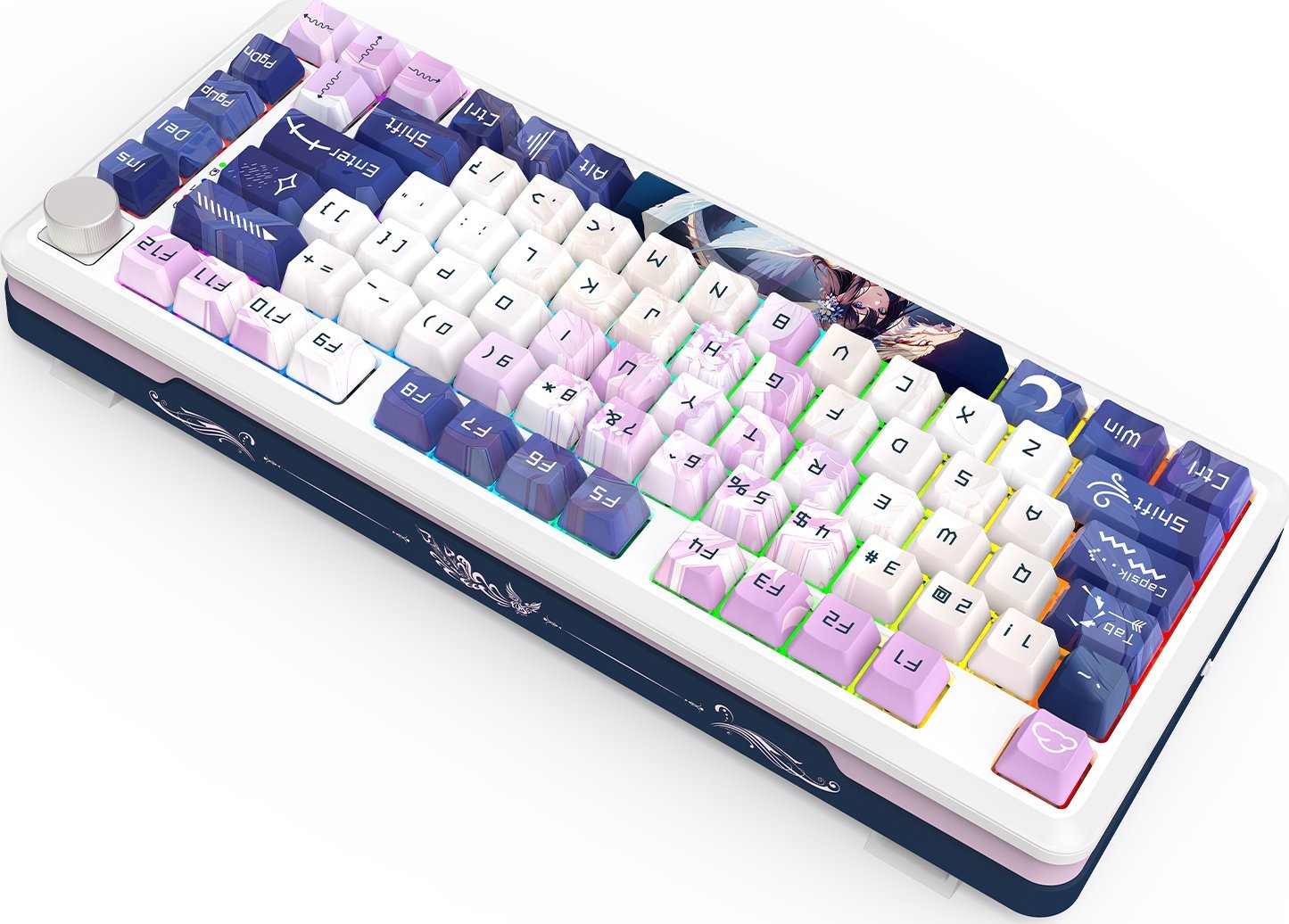 Tastierë gaming Redragon K681ACG RGB Pro Cyrus, wireless Bluetooth 2.4 GHz, English US, e bardhë