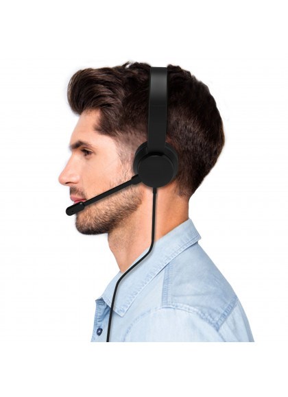 Kufje USB Comfortable Stereo Office, të zeza