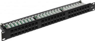 Пач панел Delta PP-48/RJ/6C, 48 порти RJ-45, Cat.6, црн