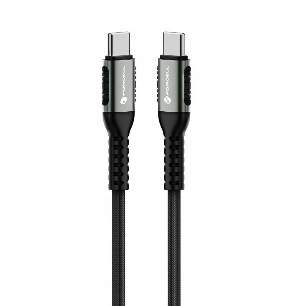 Kabllo USB C në USB C Forcell F Energy Cafule C263, 240W 5A, QC 4.0 PD, 0.5m, i zi