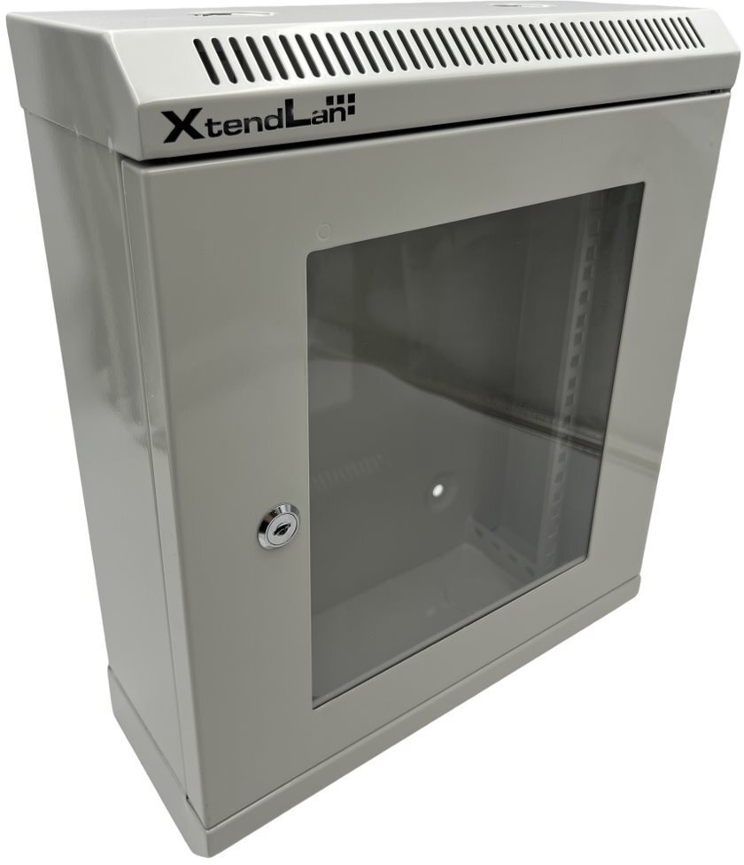 Kabinet muri rrjeti XtendLan 10" 9U, 350mm, derë plexiglas, gri