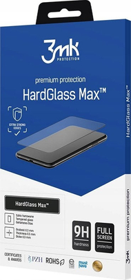 Xham mbrojtës 3mk HardGlass Max për Samsung Galaxy A36 A56, i plotë, i zi