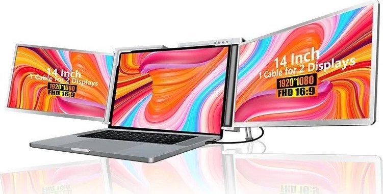 Monitor portabël Extralink Smart Life S400, 14", FHD IPS, USB C, gri