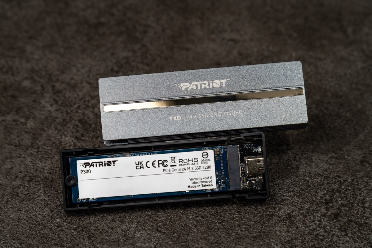 Kuti eksternale për SSD M.2 Patriot Memory TXD PV810UPNGM, USB 3.2 Gen2, NVMe, e zezë