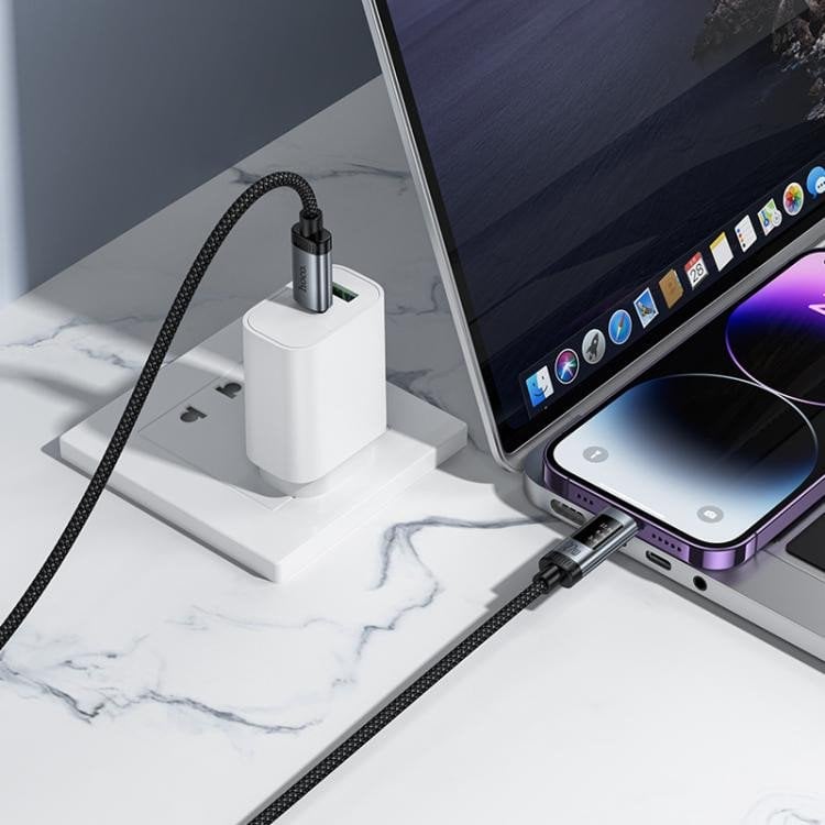 Kabllo USB Hoco U148, USB C në Lightning, 1.2m, PD 27W, e zezë