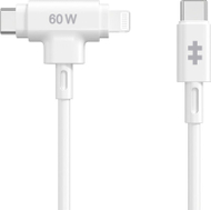 Kabllo karikimi HYPER HyperJuice, USB C në USB C Lightning, 1.5 m, 60W, e bardhë