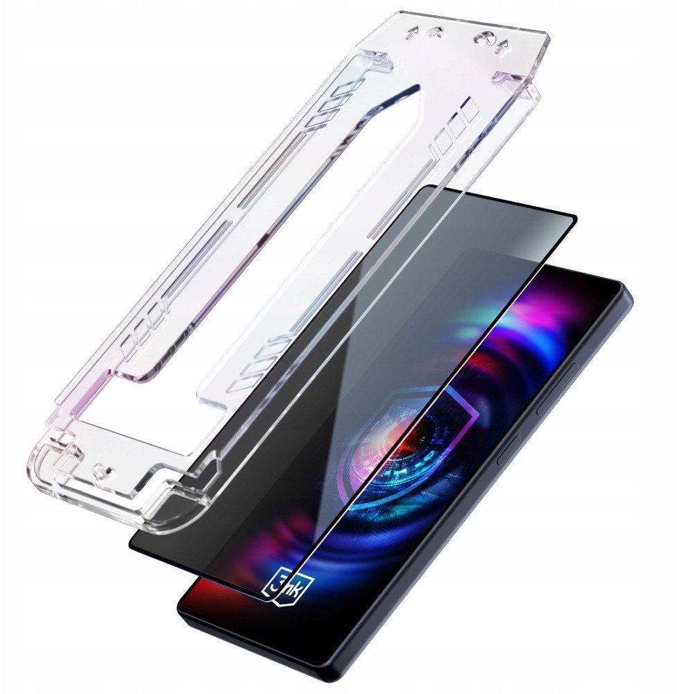 Xham mbrojtës 3MK HardGlass Max Privacy për Apple iPhone 17 Pro Max, me aplikues, transparent