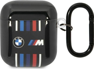 Mbulesë BMW BMA222SWTK për AirPods 1/2, TPU, dizajn me vija shumëngjyrëshe, e zezë