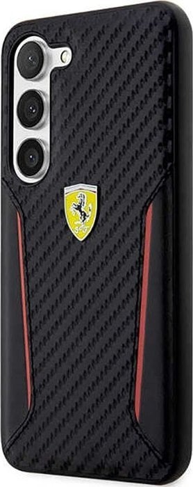 Maskë telefoni Ferrari Carbon Contrast Edges Samsung Galaxy S23 Plus, plastike, e zezë