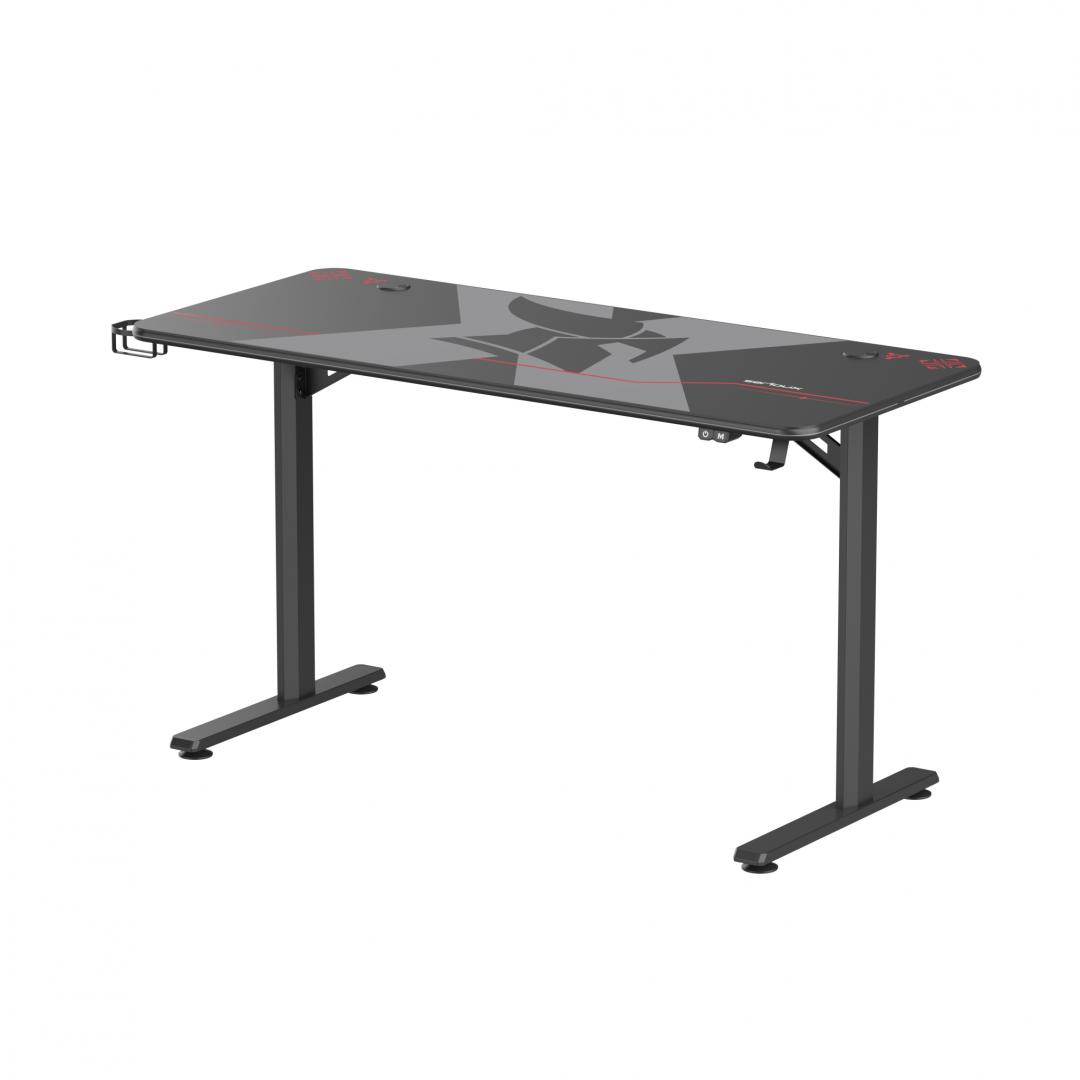 Tavolinë gaming Serioux Aeter RGB, 1200x600x750mm, me LED RGB, e zezë